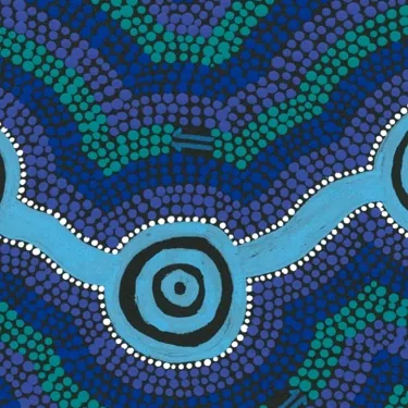 Indigenous-inspired Australian dot artwork representing community and connection